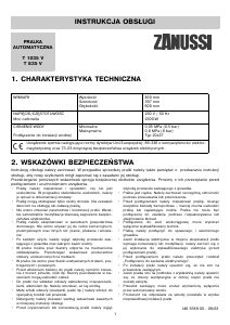 Instrukcja Zanussi T1035V Pralka