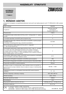 Használati útmutató Zanussi T845V Mosógép