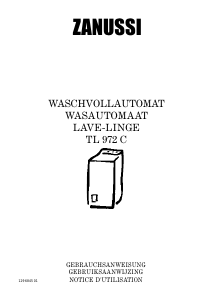 Handleiding Zanussi TL972C Wasmachine
