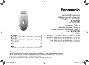 Manual Panasonic ES-WU11 Depiladora