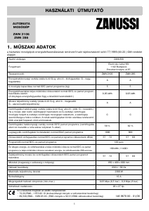 Használati útmutató Zanussi ZWN 2106 Mosógép