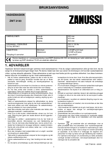 Bruksanvisning Zanussi ZWT 2100 Vaskemaskin