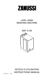 Mode d’emploi Zanussi ZWT 3120 Lave-linge