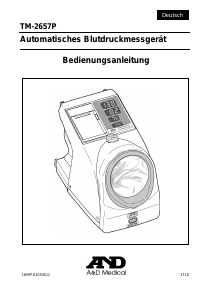 Bedienungsanleitung A and D Medical TM-2657P Blutdruckmessgerät
