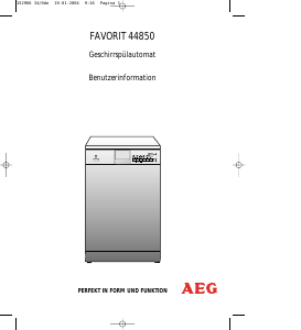 Bedienungsanleitung AEG F44850 Geschirrspüler
