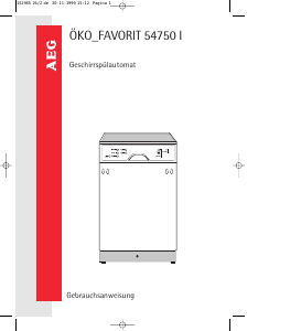 Bedienungsanleitung AEG F54750I Geschirrspüler