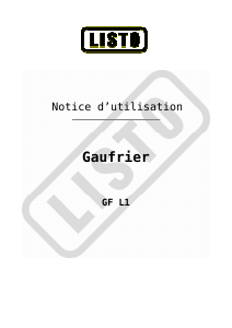 Mode d’emploi Listo GF L1 Gaufrier