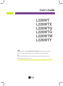 Bruksanvisning LG L226WTX LCD skärm