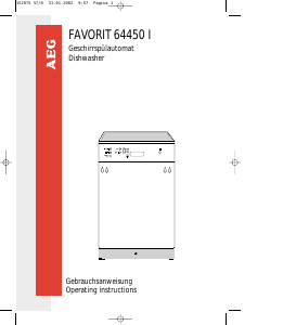 Manual AEG F64450IW Dishwasher