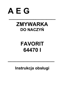 Instrukcja AEG F64470I-M Zmywarka