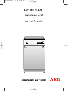 Bedienungsanleitung AEG F64470I-W Geschirrspüler