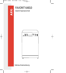 Bedienungsanleitung AEG F64810 Geschirrspüler