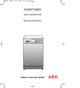 Bedienungsanleitung AEG F64850 Geschirrspüler