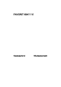 Kasutusjuhend AEG F65411VI Nõudepesumasin