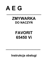 Instrukcja AEG F65450VI Zmywarka