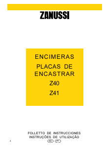 Manual de uso Zanussi Z40SCP Placa