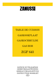 Mode d’emploi Zanussi ZGF643ICI Table de cuisson