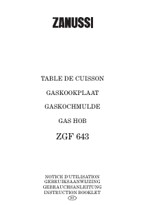 Manual Zanussi ZGF643ITCX Hob