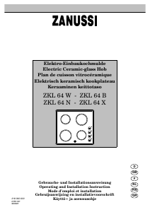 Bedienungsanleitung Zanussi ZKL64B Kochfeld
