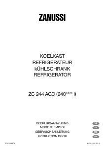 Bedienungsanleitung Zanussi ZC244AGO Kühlschrank