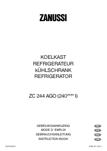 Manual Zanussi ZC244AGO Refrigerator