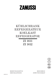 Manual Zanussi ZI1612 Refrigerator