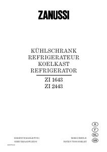 Bedienungsanleitung Zanussi ZI1643 Kühlschrank