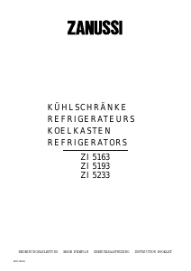 Bedienungsanleitung Zanussi ZI5193 Kühlschrank