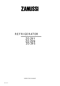 Handleiding Zanussi ZO29S Koelkast