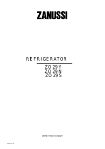 Manual Zanussi ZO29Y Refrigerator