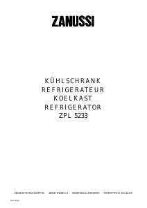 Bedienungsanleitung Zanussi ZPL5233 Kühlschrank