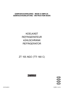 Mode d’emploi Zanussi ZT155AGO Réfrigérateur