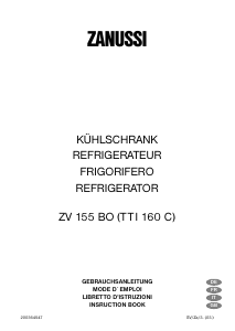 Mode d’emploi Zanussi ZT155BO Réfrigérateur