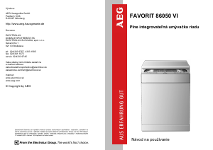 Návod AEG FAV86050VI Umývačka riadu