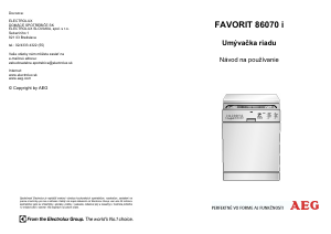 Návod AEG FAV86070IW Umývačka riadu