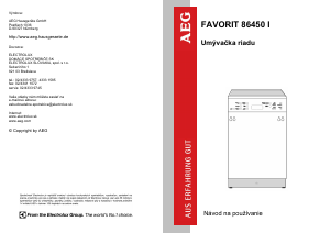 Návod AEG FAV86450IB Umývačka riadu