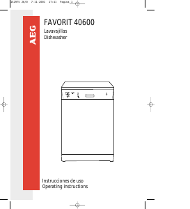 Handleiding AEG FAVORIT 40600 Vaatwasser