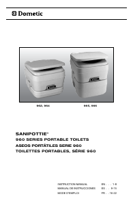 Manual Dometic 962 Sanipottie Portable Toilet