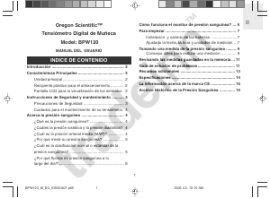 Manual de uso Oregon BPW120 Tensiómetro