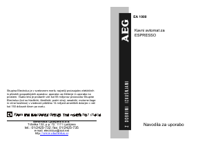 Priročnik AEG EA1000 Espresso kavni aparat