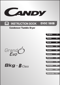 Bruksanvisning Candy EVOC 580 B Tørketrommel