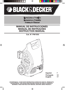 Manual Black and Decker PW1550 Máquina de limpeza a alta pressão
