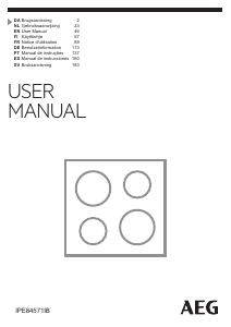 Manual AEG IPE84571IB Placa