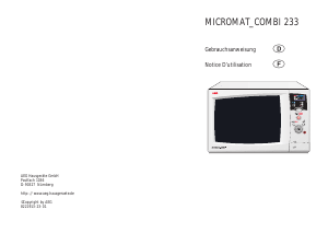 Bedienungsanleitung AEG MCC233 Mikrowelle