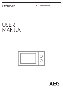 Instrukcja AEG MSB2547D-M Kuchenka mikrofalowa