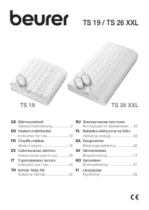 Manual Beurer TS 19 Electric Blanket