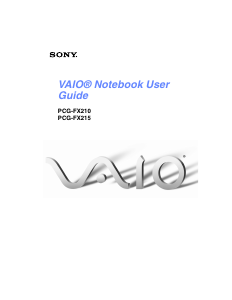 Bruksanvisning Sony Vaio PCG-FX215 Bärbar dator