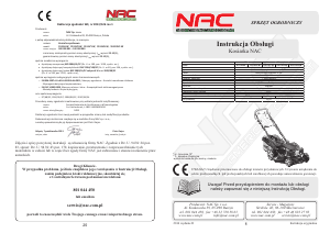 Instrukcja NAC S511H-W Kosiarka