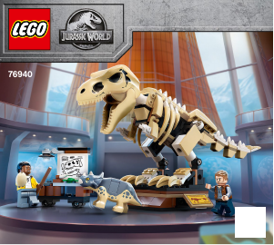 Handleiding Lego set 76940 Jurassic World Tentoonstelling dinosaurusfossiel van T. rex