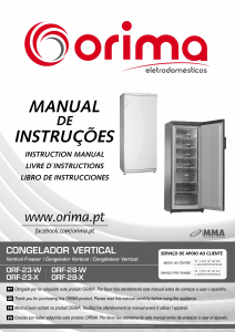 Manual de uso Orima ORF 23 X Congelador